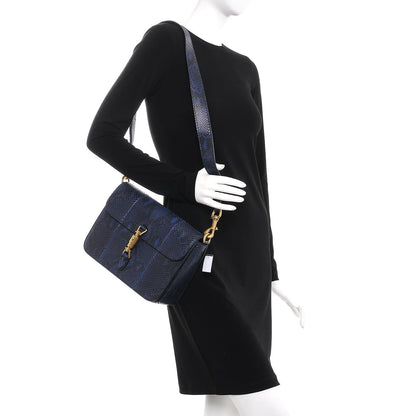 Gucci Soft Python Small Jackie Shoulder Bag Blue 2 of 8
