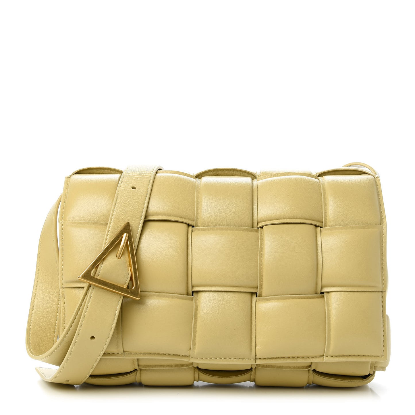 Nappa Maxi Intreccio Padded Cassette Crossbody Bag Tapioca