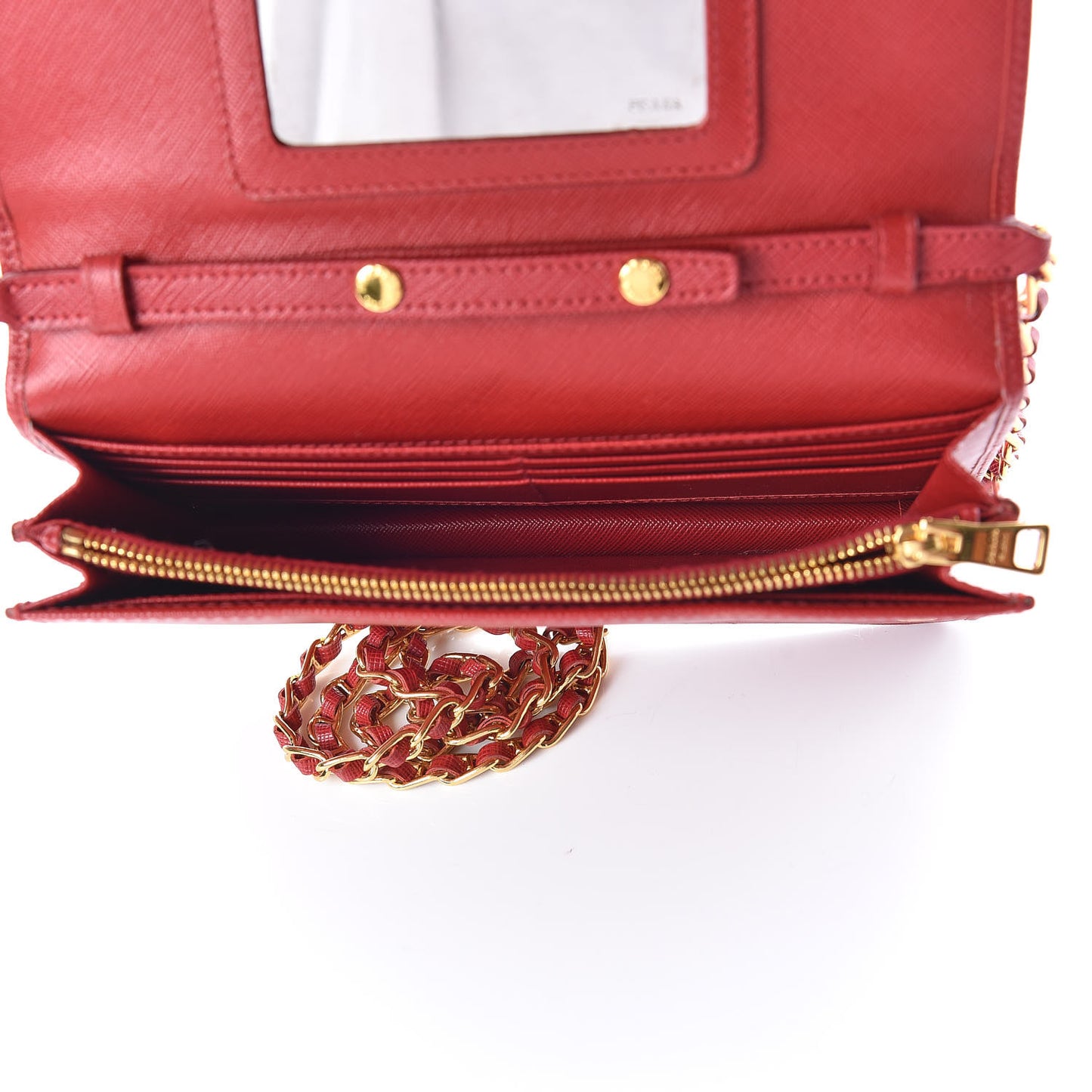 Saffiano Metal Flap Wallet With Strap Fuoco