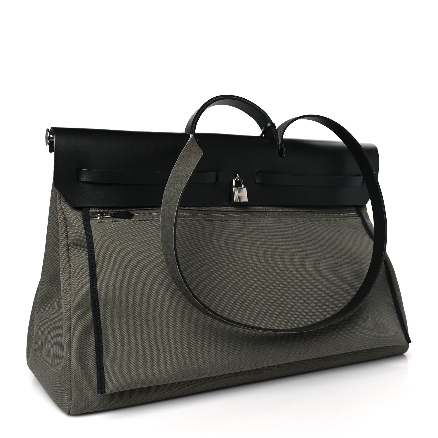 Hermes Criss Viking Vache Hunter Herbag Cabin Zip Retourne 50 Vert De Gris Black 4 of 10