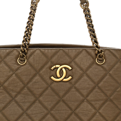 Chanel Metallic Calfskin Quilted Large CC Crown Tote Gold 8 of 10