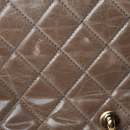 Chanel Glazed Calfskin Castle Rock Medium Flap Dark Beige 8 of 14