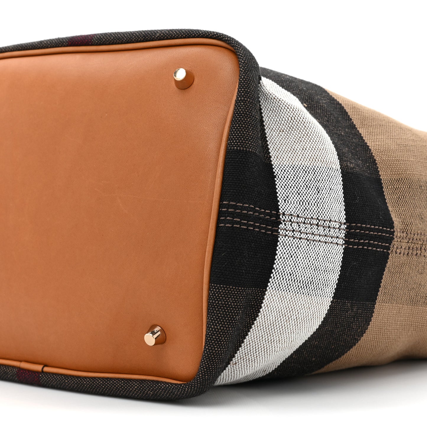 Grainy Calfskin Canvas Mega Check Medium Ashby Tassel Hobo Saddle Brown