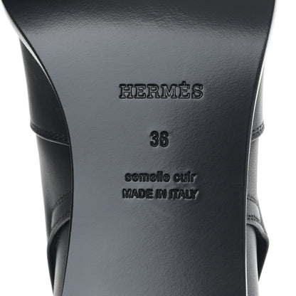 Hermes Calfskin Frenchie 50 Ankle Boots 36 Black 6 of 8