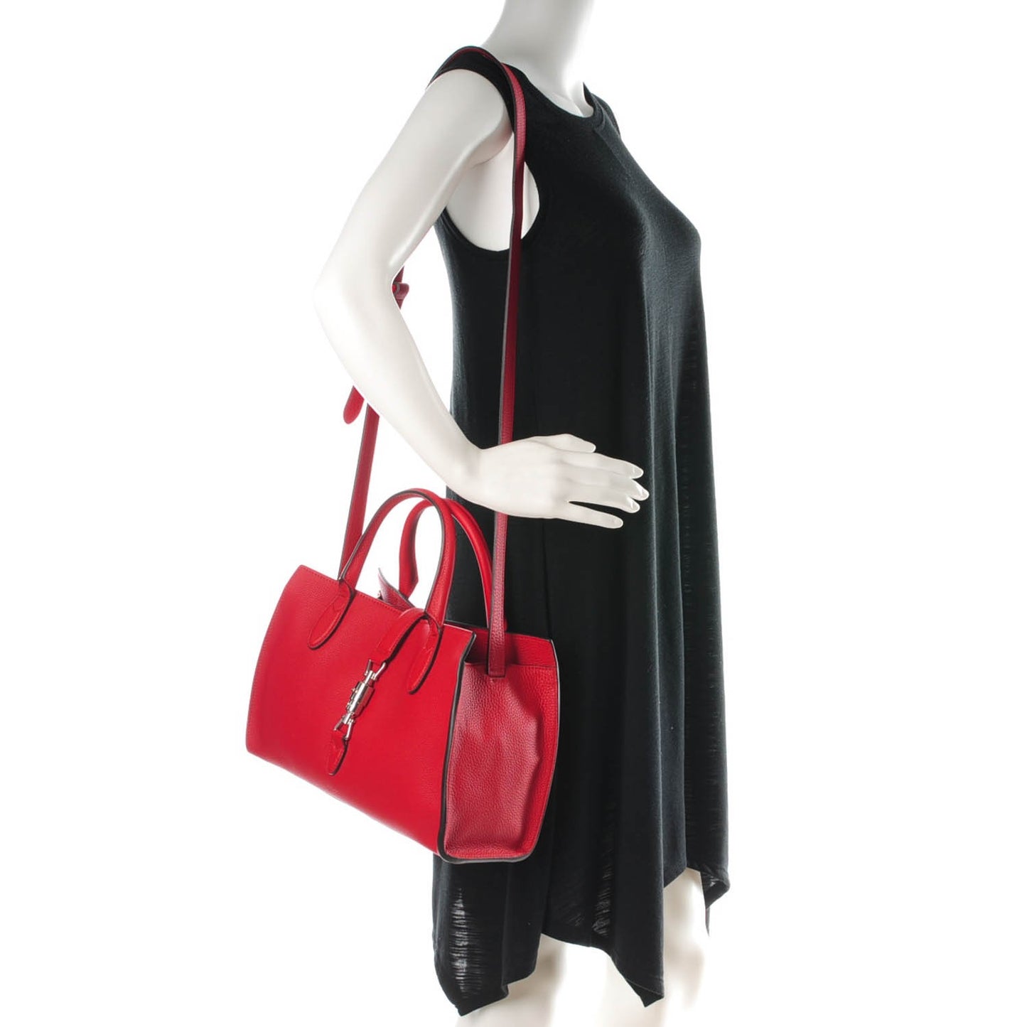 Soft Calfskin Small Jackie Top Handle Bag Hibiscus Red