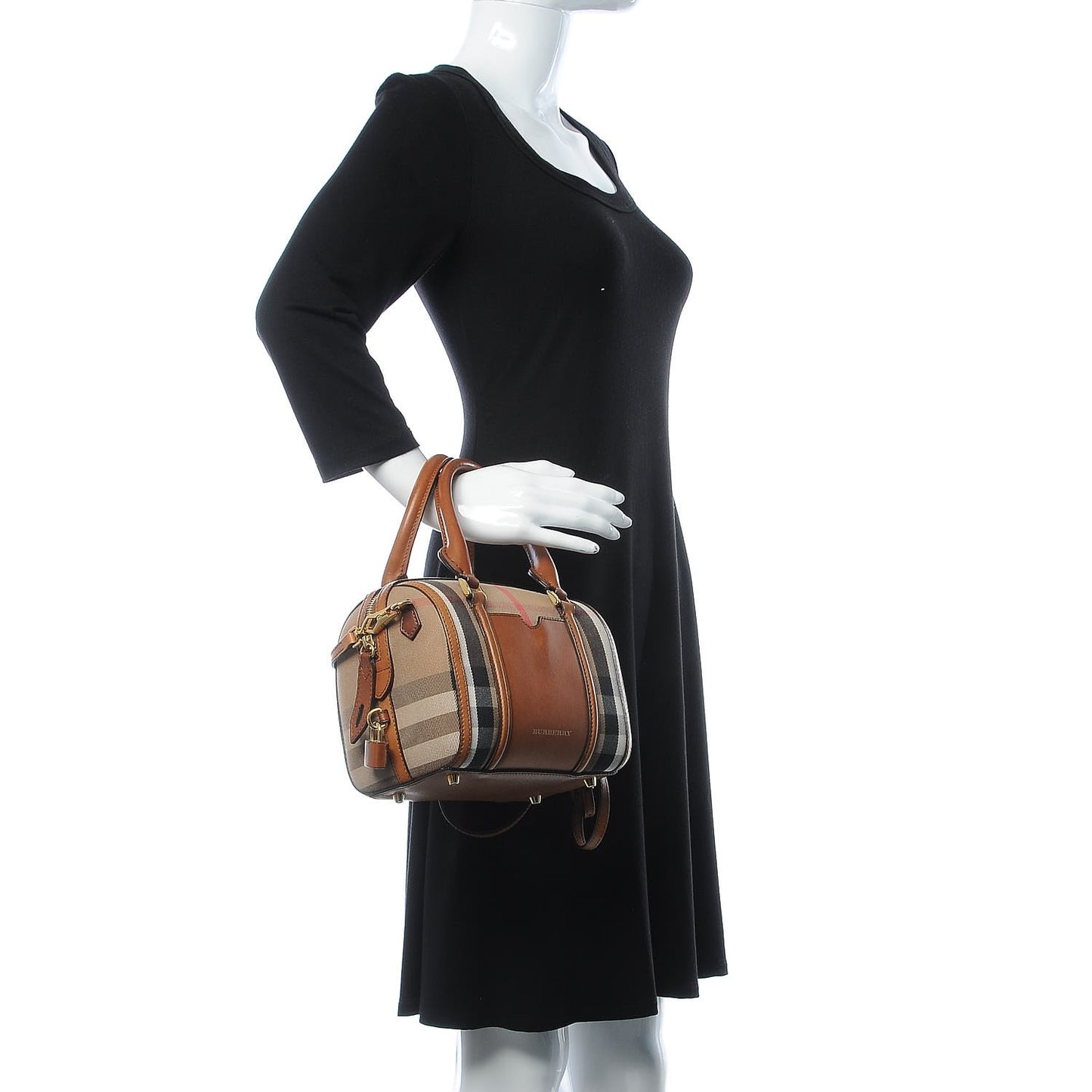 House Check Small Alchester Bowling Bag Brown