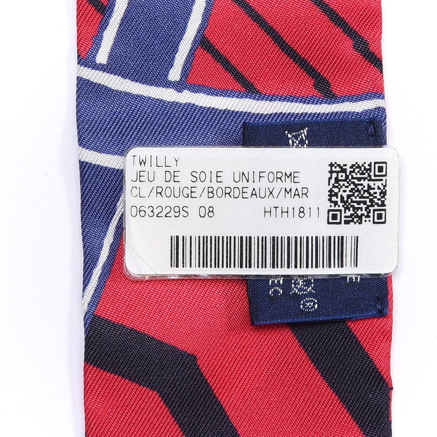 Silk Jeu de Soie Uniforme Twilly Rouge Bordeaux Marine