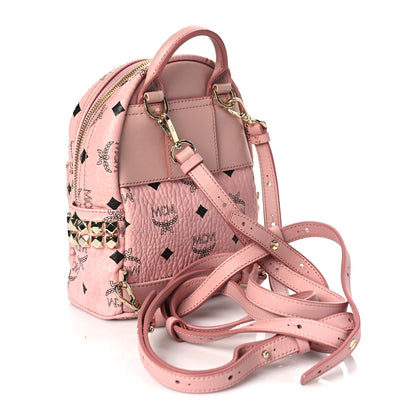 MCM Visetos Side Stud X-Mini Stark Bebe Boo Backpack Soft Pink 2 of 7