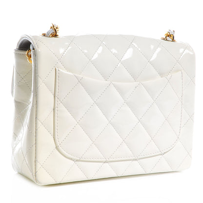 Chanel Patent Quilted Mini Square Flap White 3 of 9