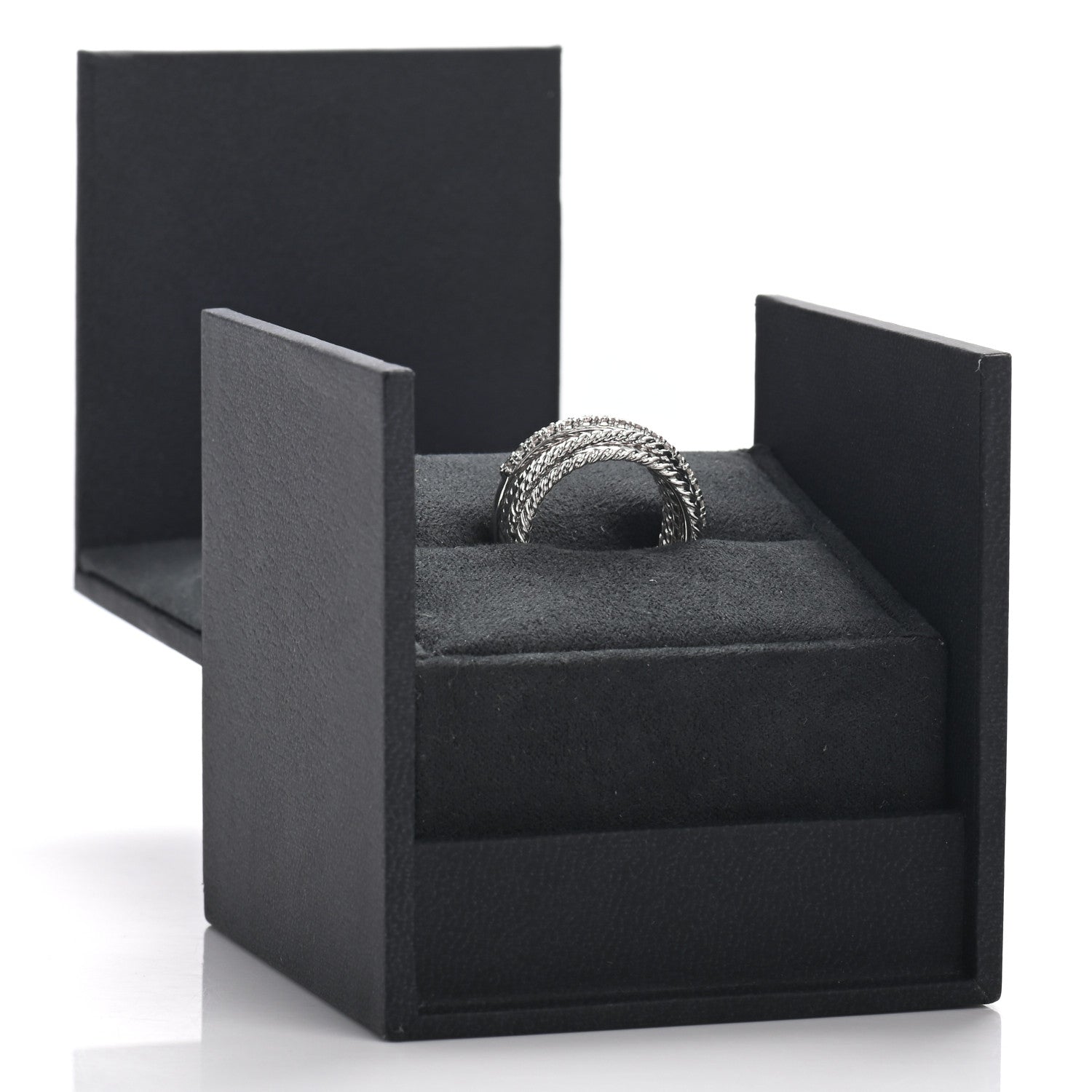 David Yurman Sterling Silver Diamond 11mm Wide Crossover Cable Ring 56 7.5 5 of 5