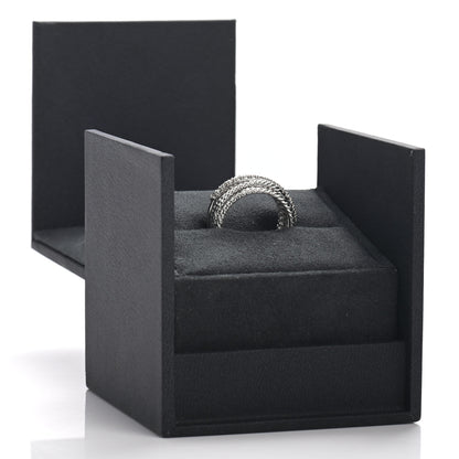 David Yurman Sterling Silver Diamond 11mm Wide Crossover Cable Ring 56 7.5 5 of 5
