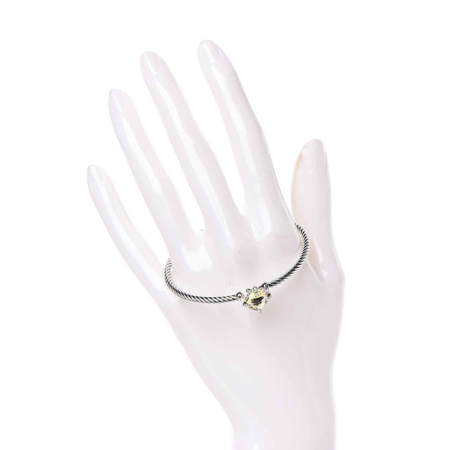 David Yurman Sterling Silver Lemon Citrine Diamond 9mm Chatelaine Bracelet 2 of 5