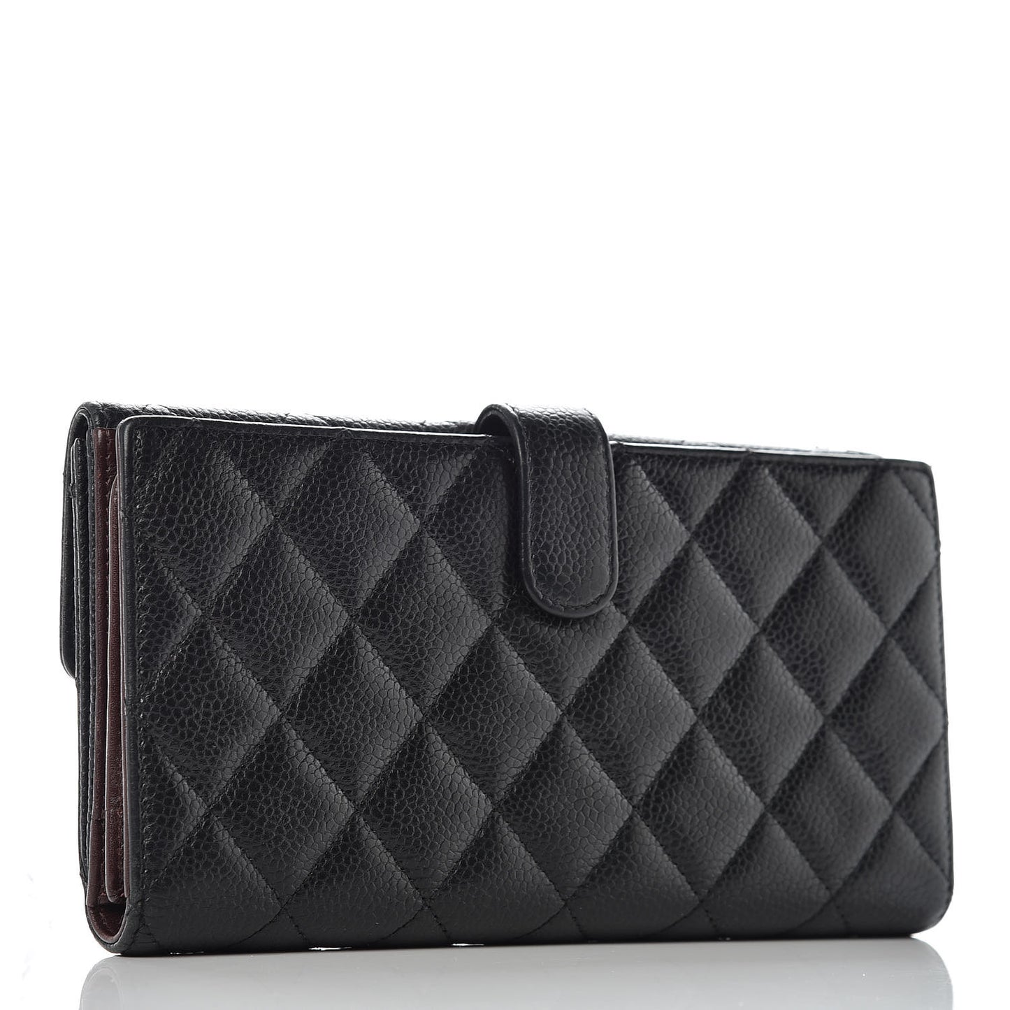 Caviar Quilted CC French Flap Wallet Black