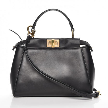 Fendi Nappa Mini Peekaboo Iconic Satchel Black 4 of 9