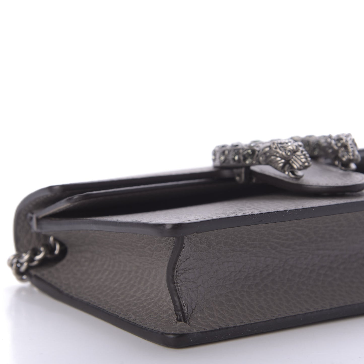 Dollar Calfskin Crystal Super Mini Dionysus Shoulder Bag Dusty Grey Black Diamond