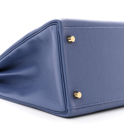 Hermes Togo Kelly Retourne 35 Bleu Brighton 9 of 11