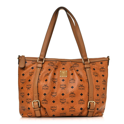 MCM Visetos Medium Essentials Shopper Tote Cognac 1 of 20