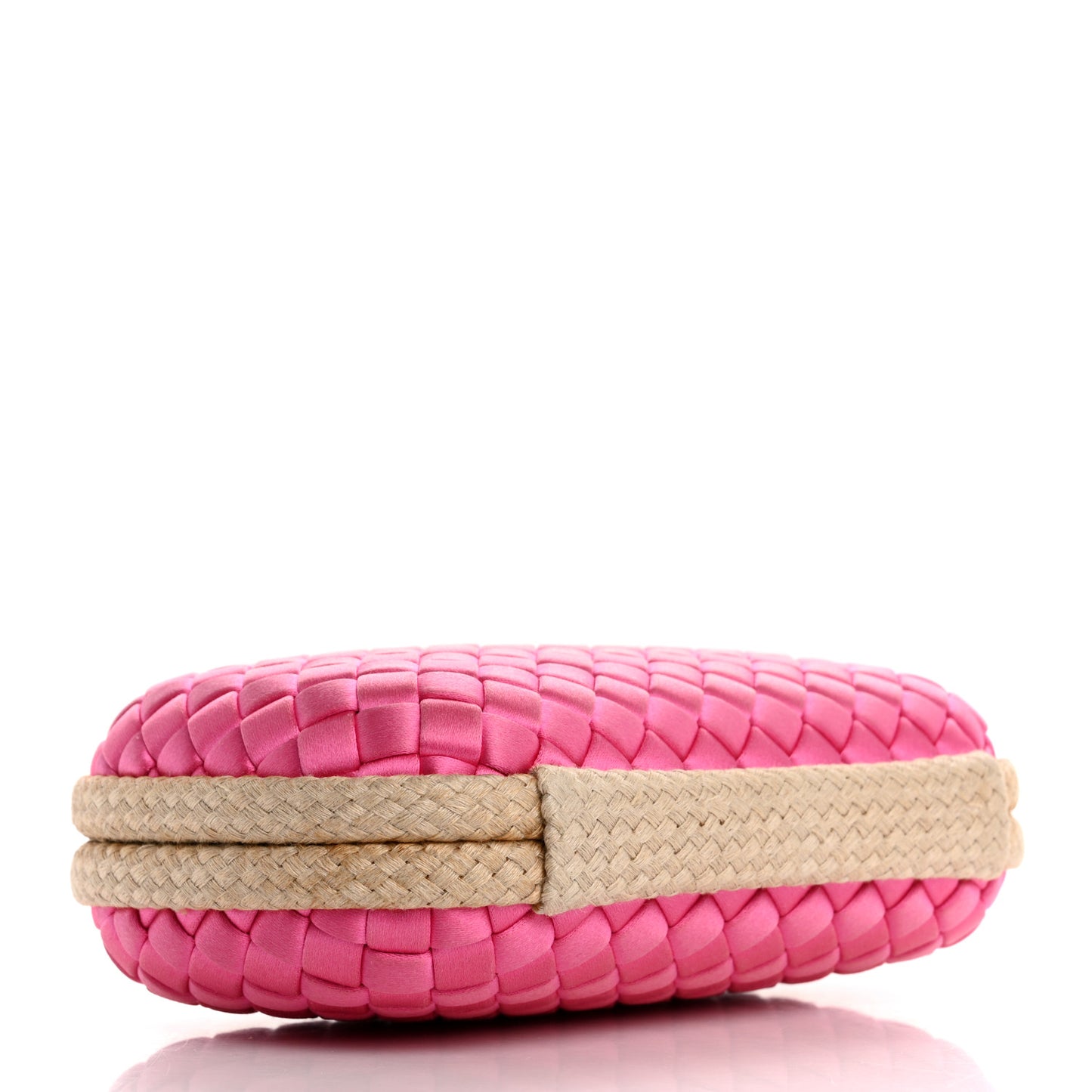 Satin Intreccio Impero Knot Clutch Clutch Rosa Shock