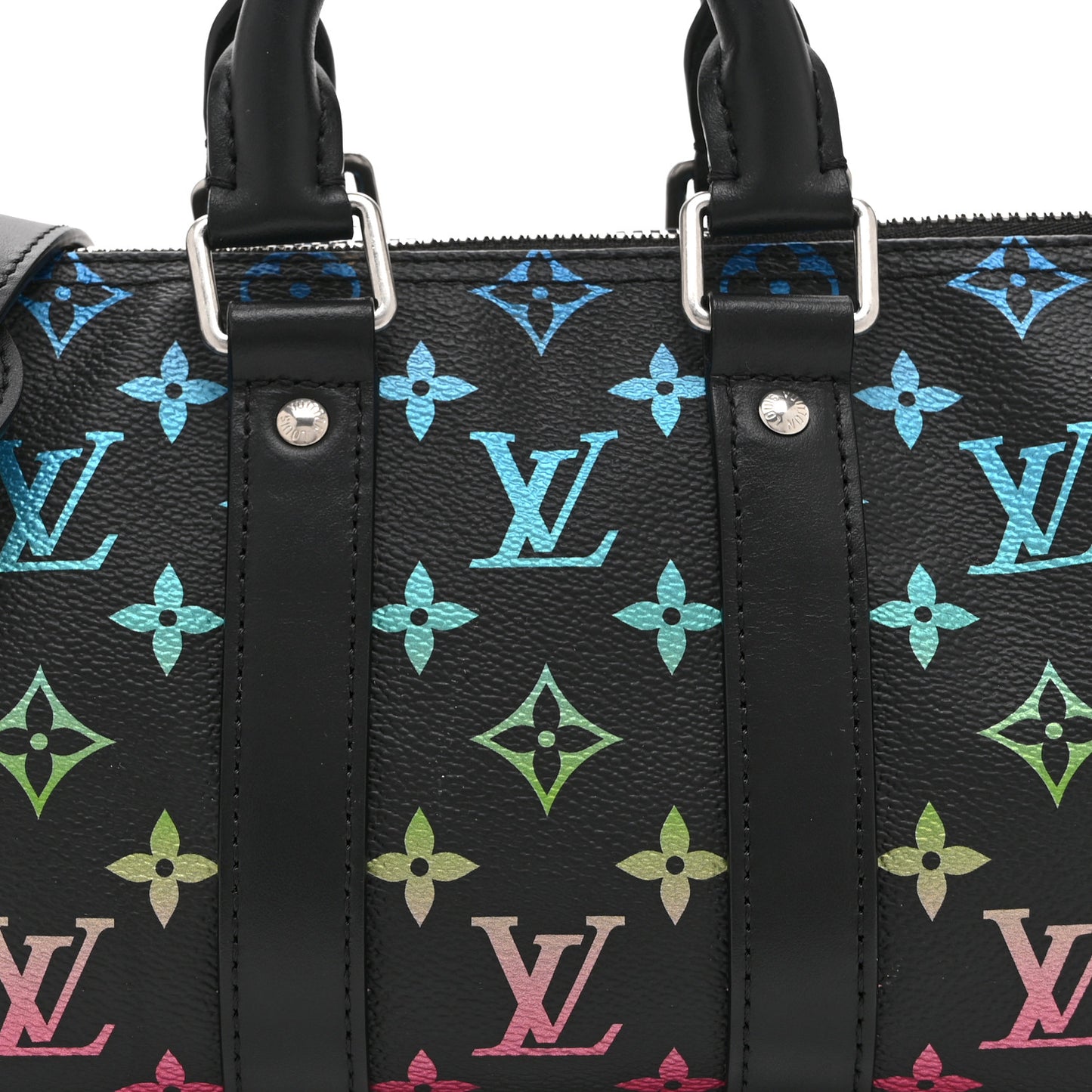 Monogram Iridescent Keepall Bandouliere 25 Black