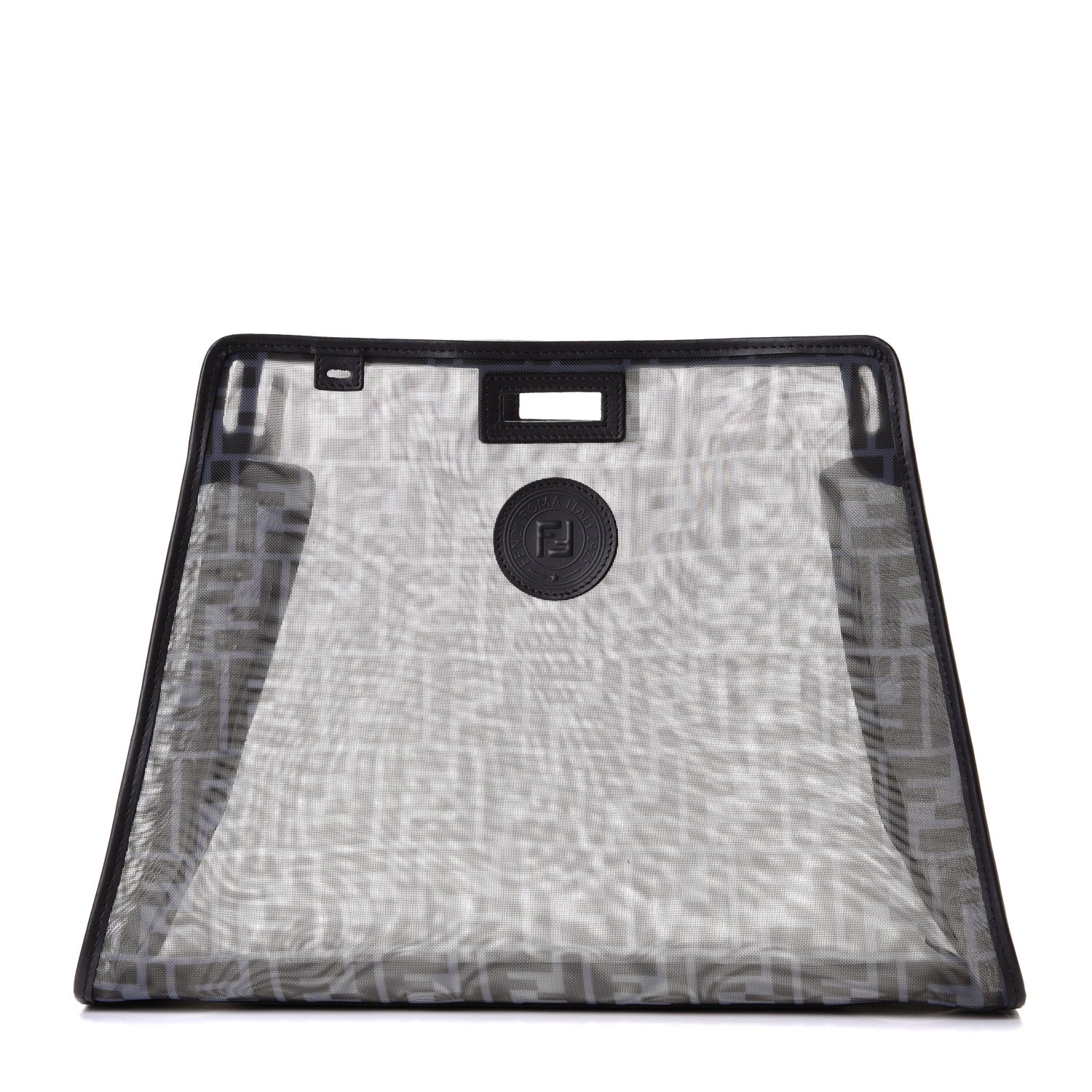Fendi Mesh Vitello Century FF 1974 Medium Peekaboo Defender Cover Azzurro Black Ebano 1 of 5