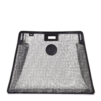 Fendi Mesh Vitello Century FF 1974 Medium Peekaboo Defender Cover Azzurro Black Ebano 1 of 5