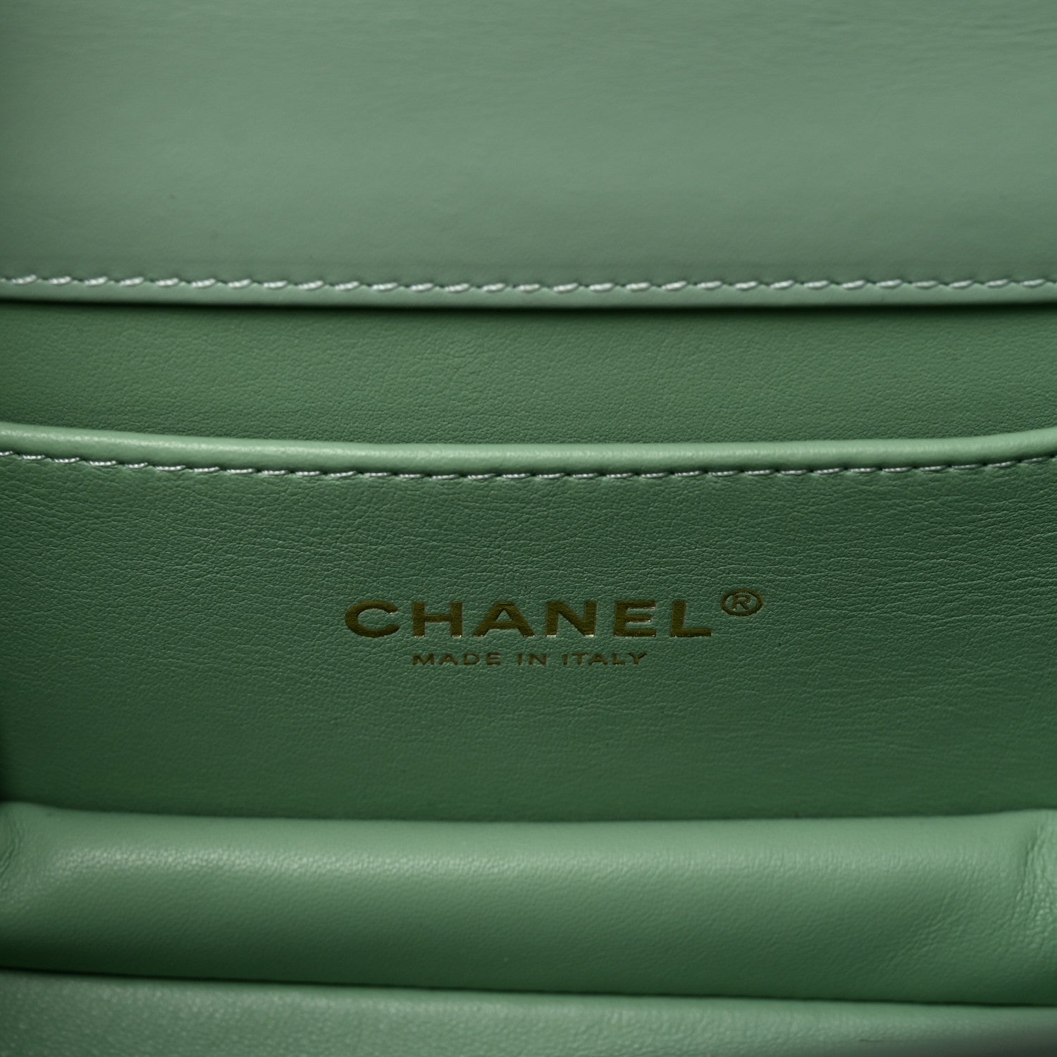 Chanel Shiny Calfskin Quilted Mini Metal Top Handle Flap Light Green 6 of 10