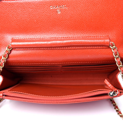 Chanel Caviar Quilted Wallet On Chain WOC Red 5 of 11