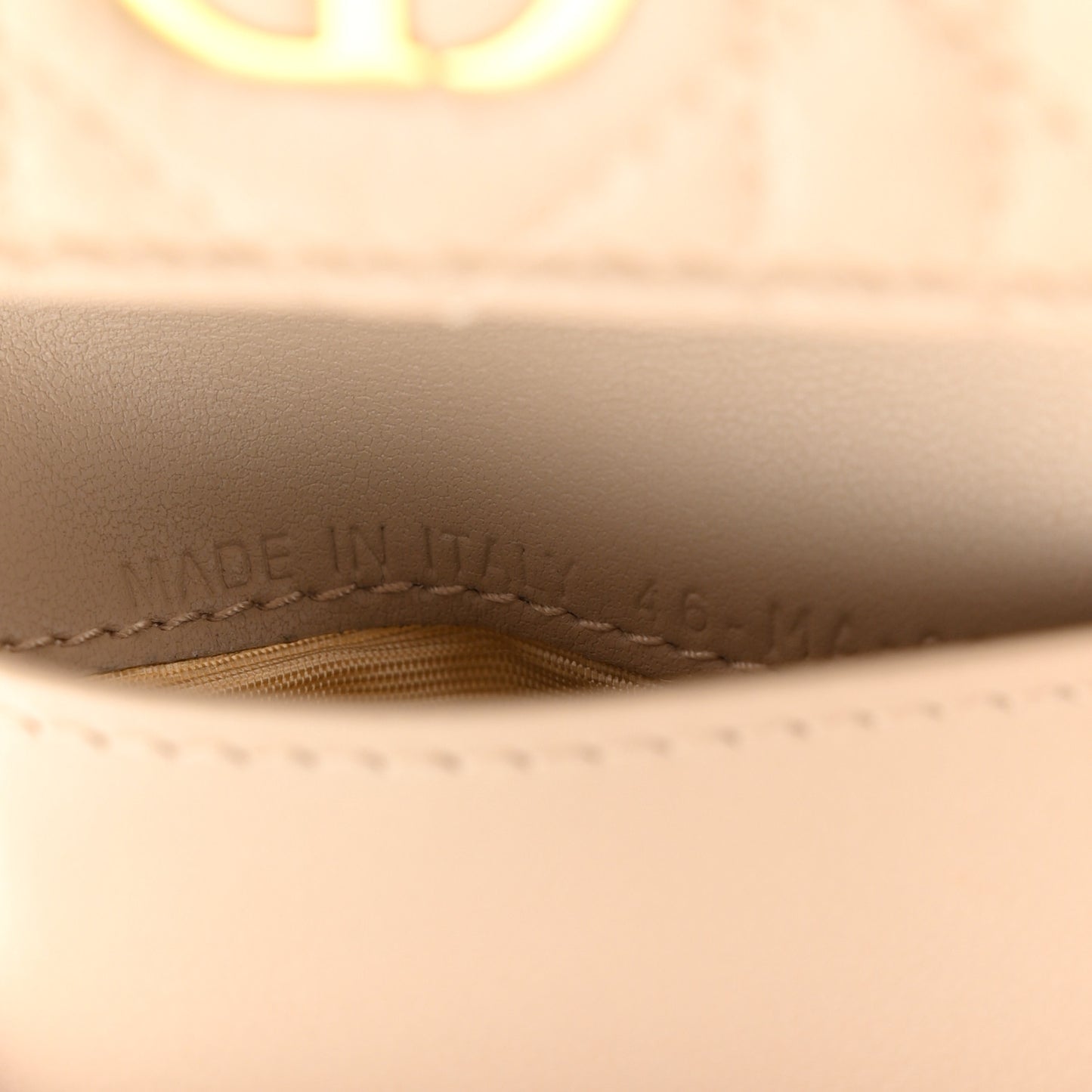 Supple Calfskin Cannage Caro Hibiscus Wallet Powder Beige