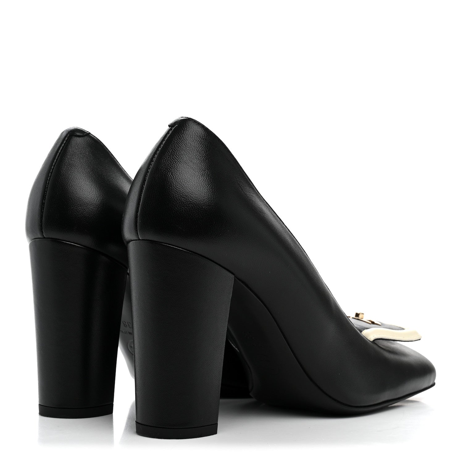 Chanel Lambskin Turnlock CC Pumps 38 Black Ivory 5 of 9