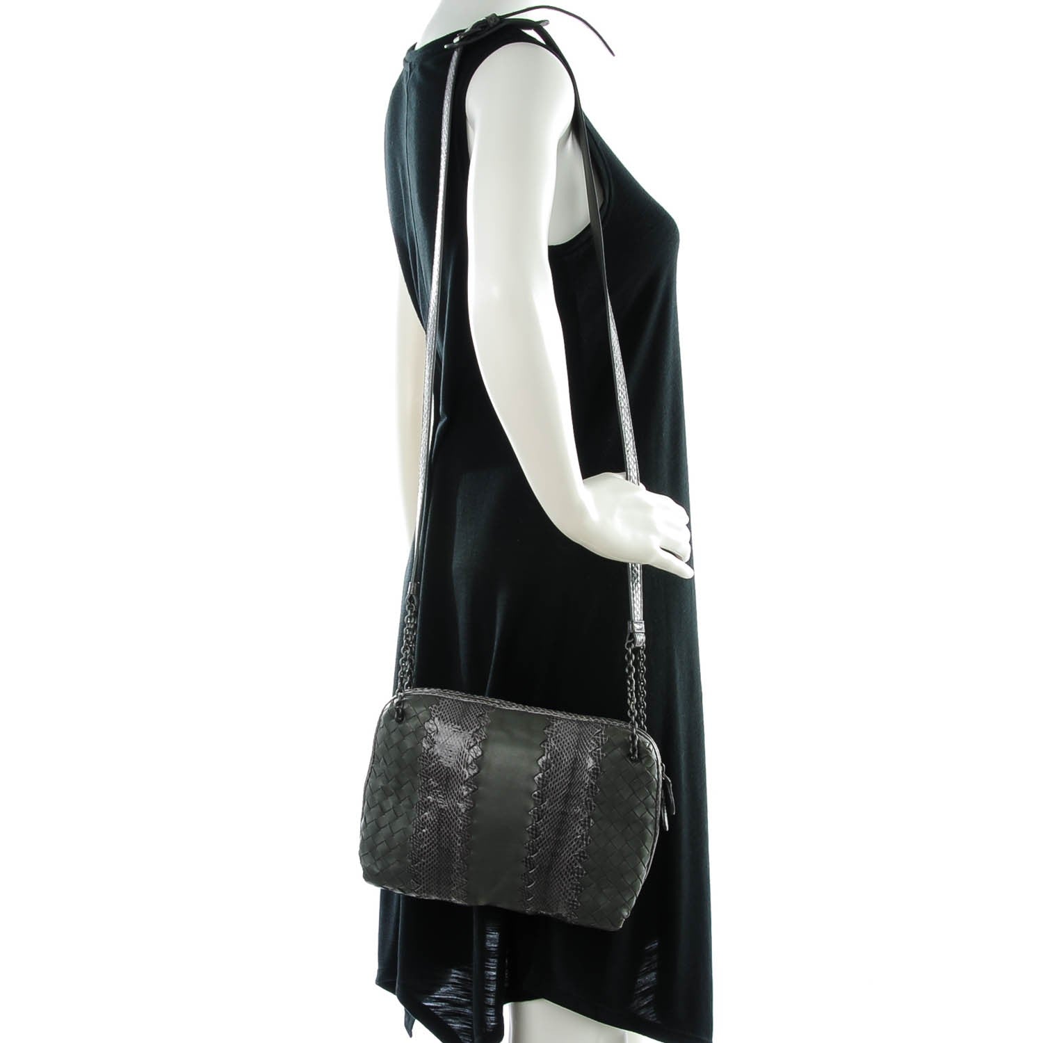 Bottega Veneta Nappa Intrecciato Ayers Crossbody Messenger New Light Grey 2 of 8