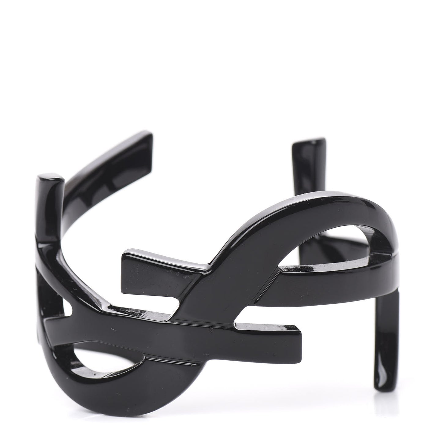 Brass Monogram Medium Cuff Bracelet Black
