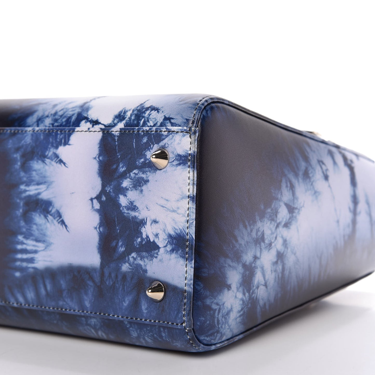 Calfskin Tie Dye Medium Lady Dior Blue Multicolor