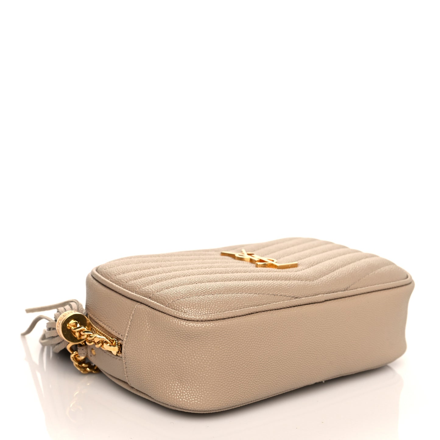 Grain De Poudre Matelasse Monogram Mini Lou Camera Bag Dark Beige