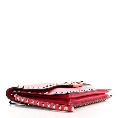 Valentino Garavani Vitello Rockstud Flip Lock Wristlet Clutch Deep Fuxia 4 of 11