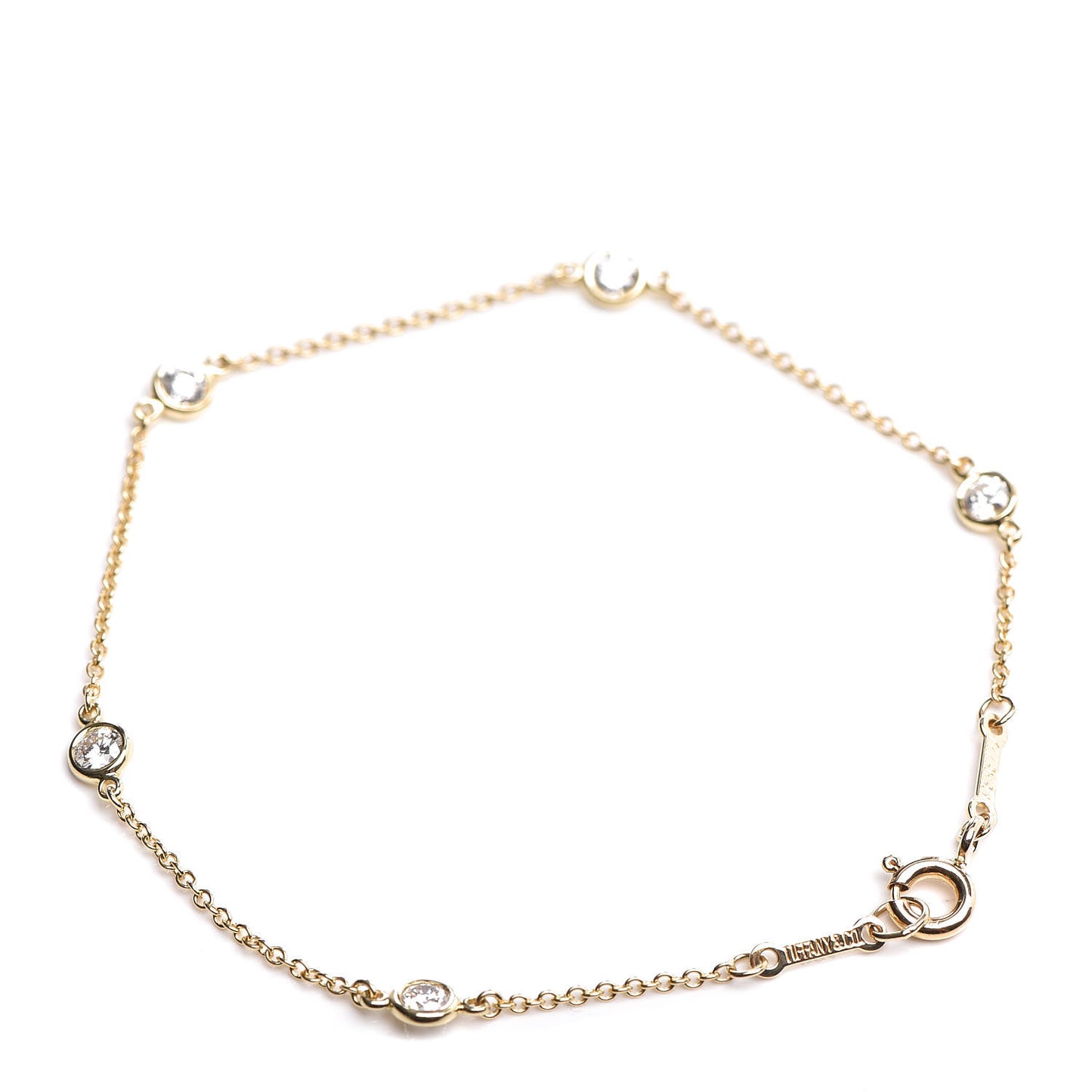 18K Yellow Gold Diamond .40ctw Elsa Peretti Diamonds by the Yard Station Bracelet