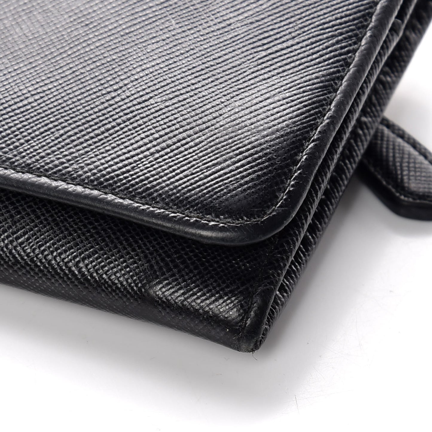 Saffiano Continental Flap Wallet Black