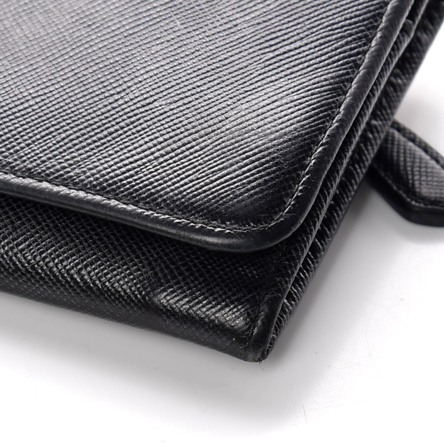 Prada Saffiano Continental Flap Wallet Black 7 of 12