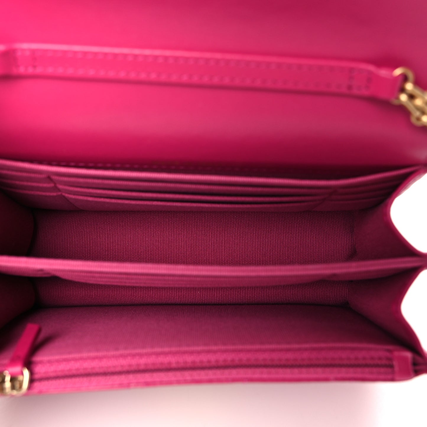 Aged Calfskin Quilted Mini Reissue Wallet On Chain WOC Fuchsia