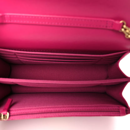 Chanel Aged Calfskin Quilted Mini Reissue Wallet On Chain WOC Fuchsia 5 of 10