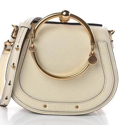 Chloe Calfskin Suede Small Nile Bracelet Bag Off White 6 of 8