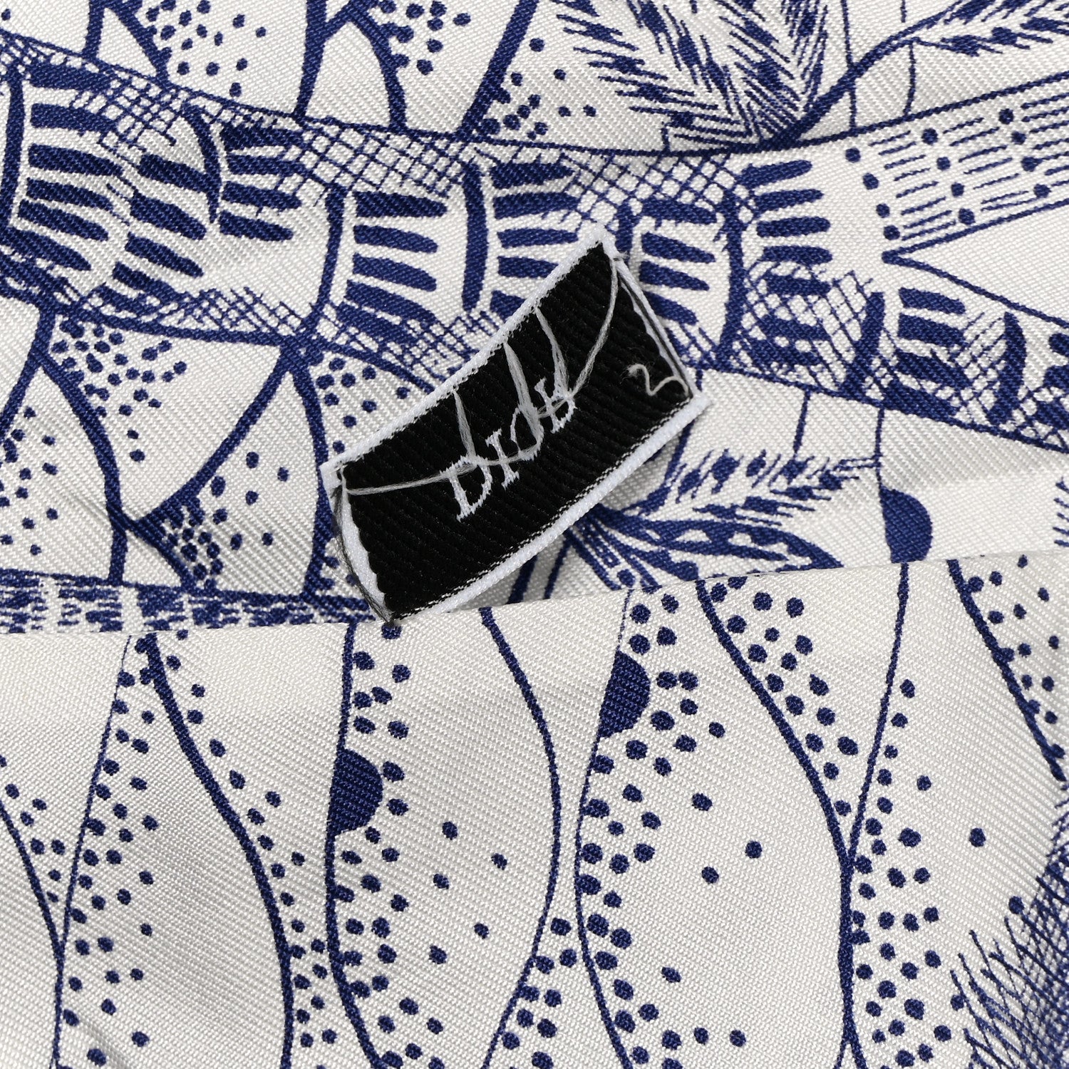 Christian Dior ABCDior W Silk Mitzah Scarf Navy Blue 5 of 5