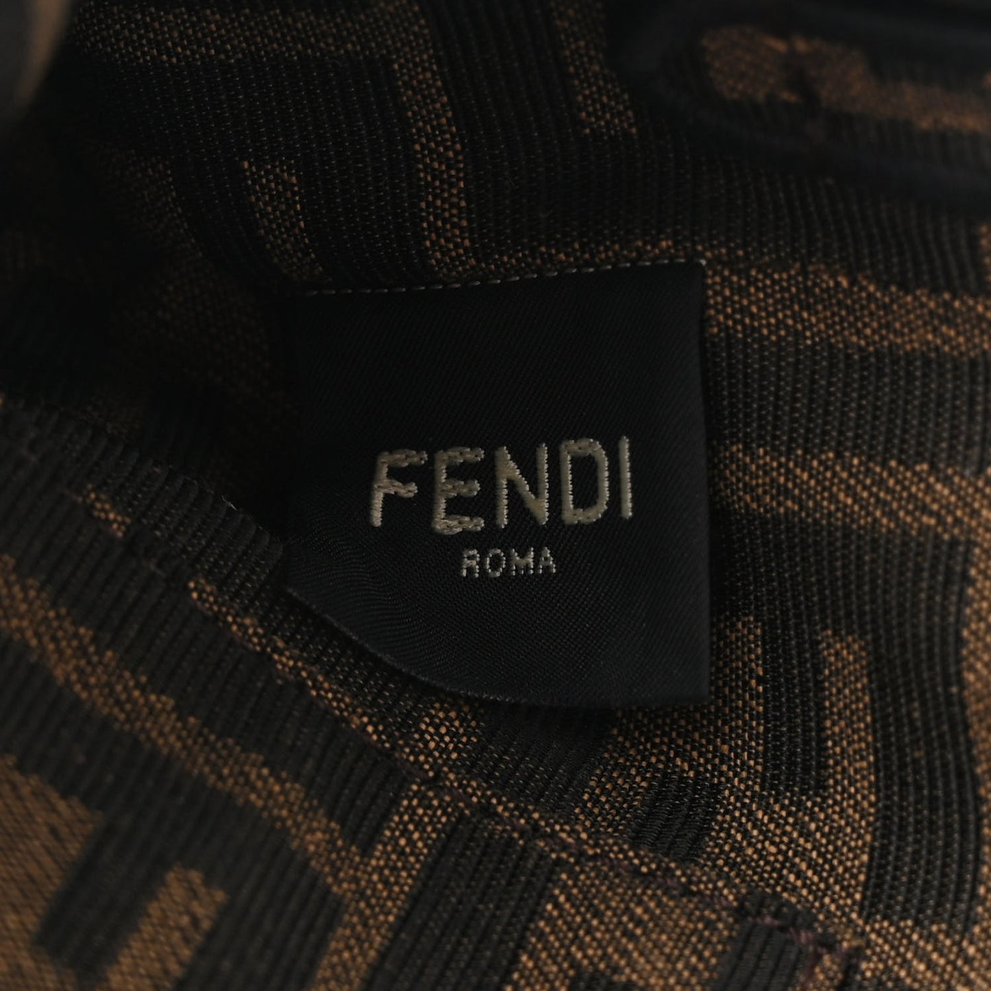 Fabric Jacquard FF 1974 Mini Baguette Tobacco Moro Black