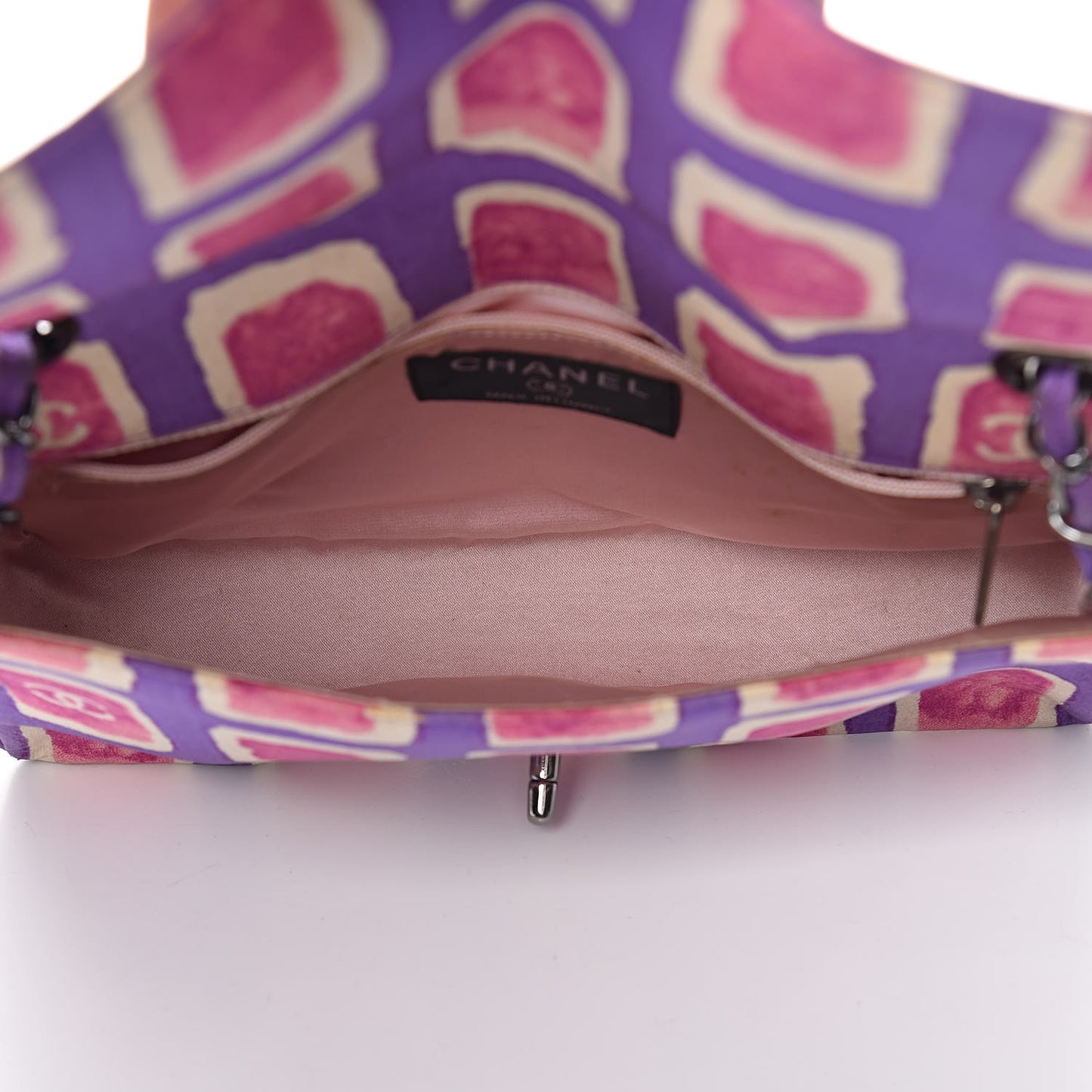 Nylon Printed Small Flap Purple