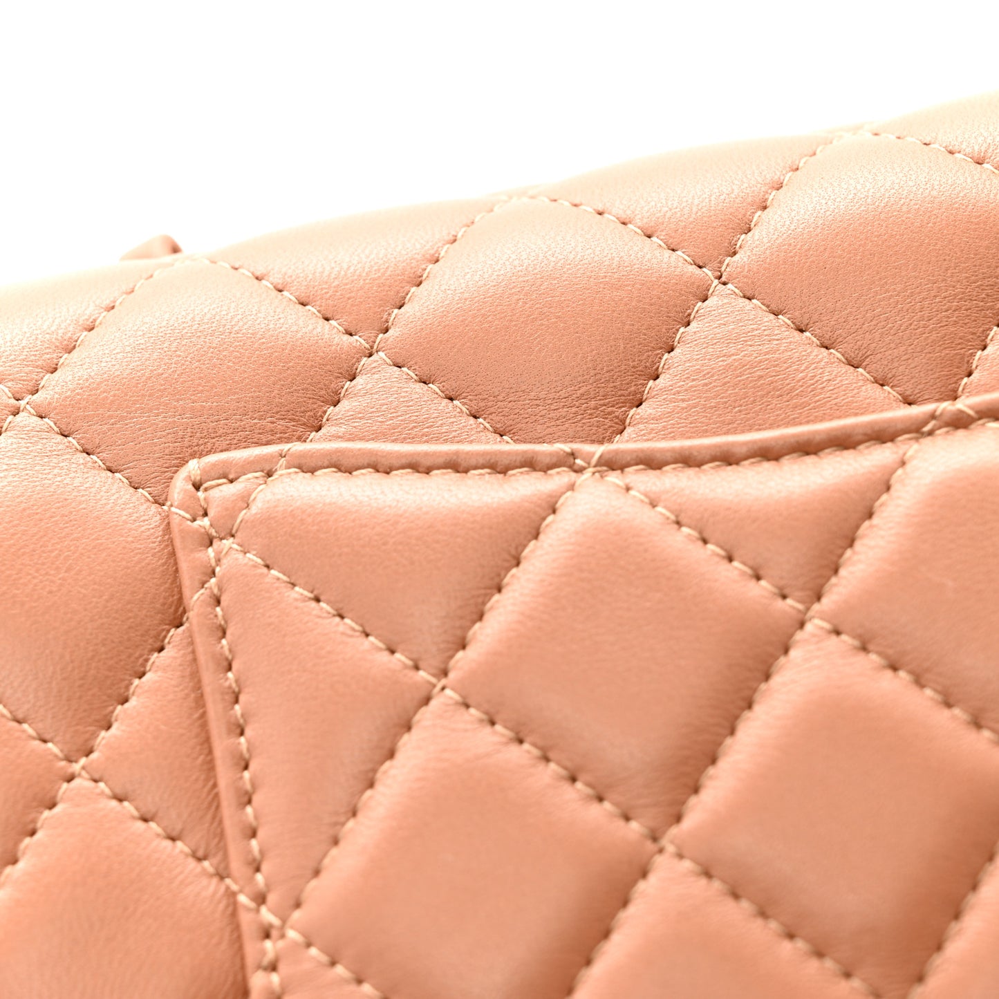 Lambskin Quilted Mini Rectangular Flap Brown