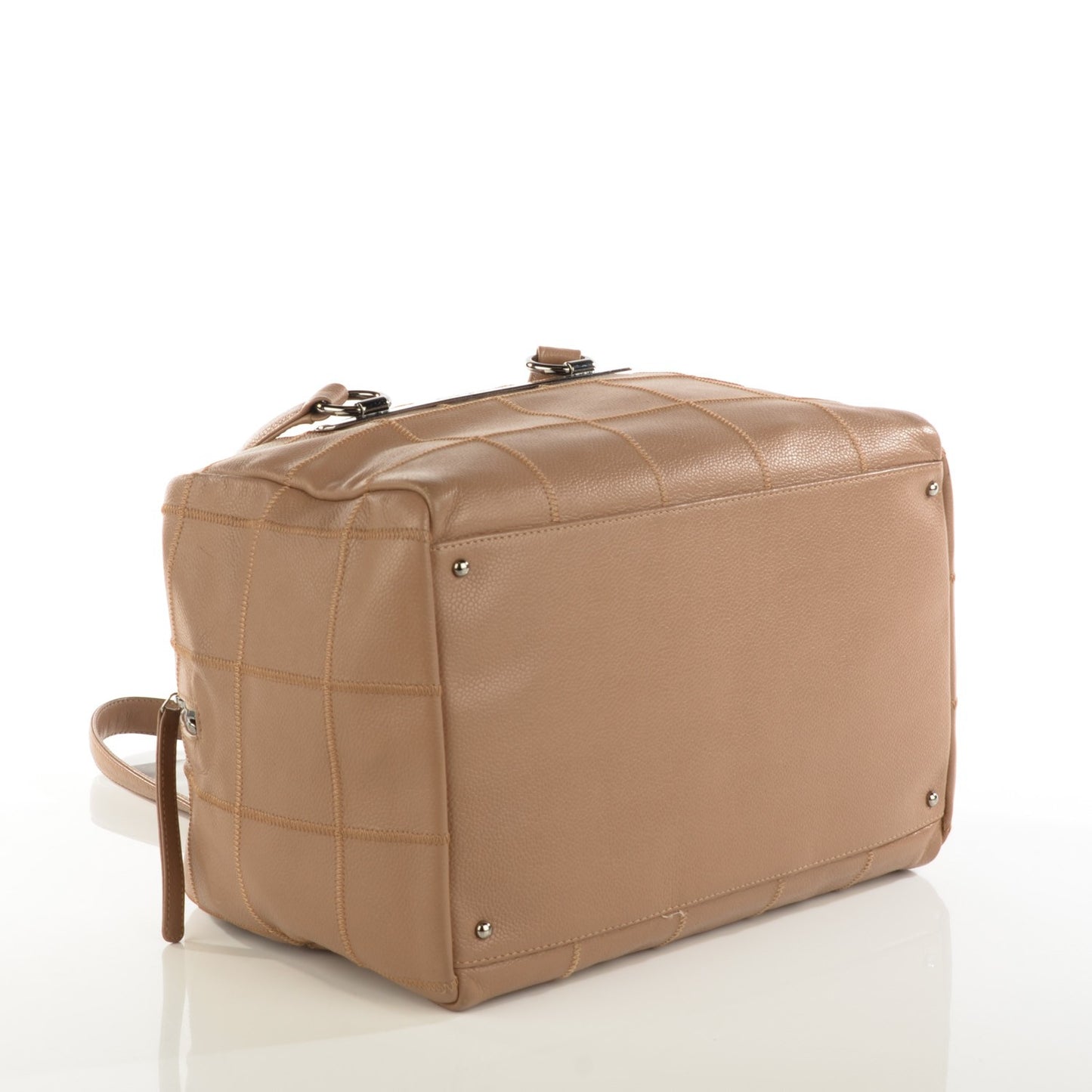 Caviar Square Stitched Tote Beige