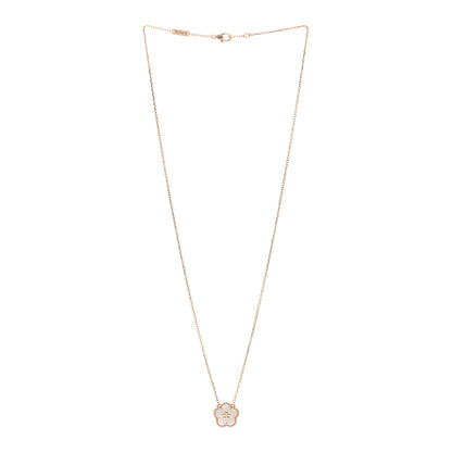 Van Cleef & Arpels 18K Rose Gold Mother Of Pearl Lucky Spring Plum Blossom Necklace 3 of 6
