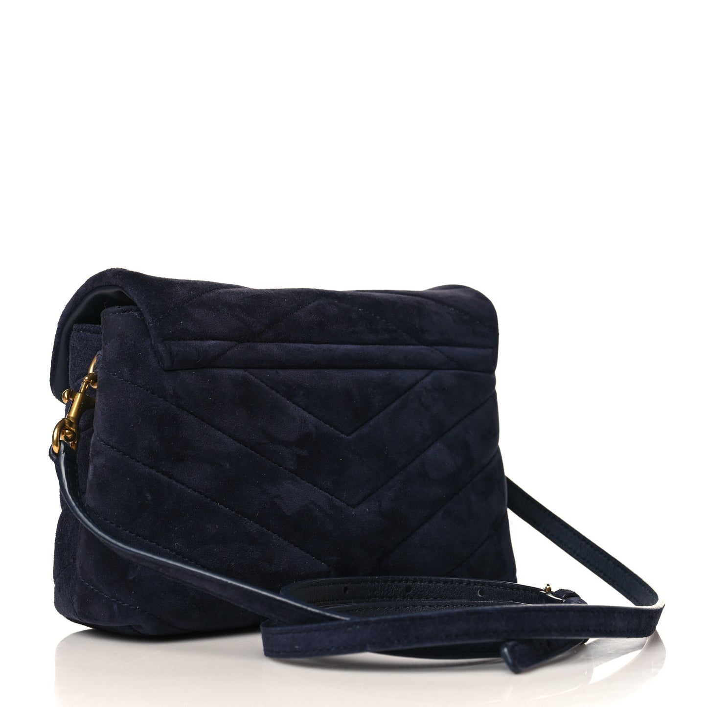 Suede Y Quilted Monogram Toy Loulou Crossbody Bag Navy