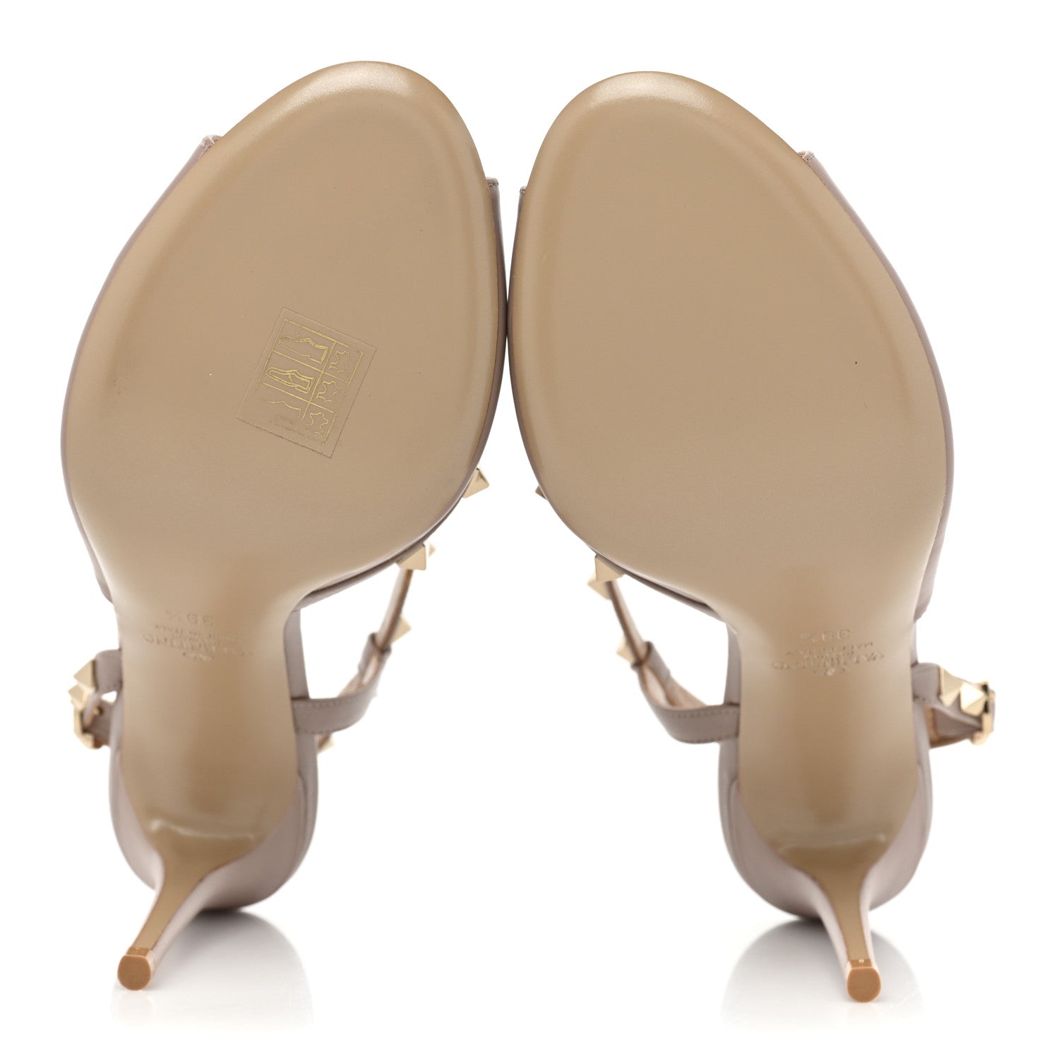 Valentino Garavani Nappa Rockstud Asymmetric 100mm Sandals 39.5 Poudre 5 of 11