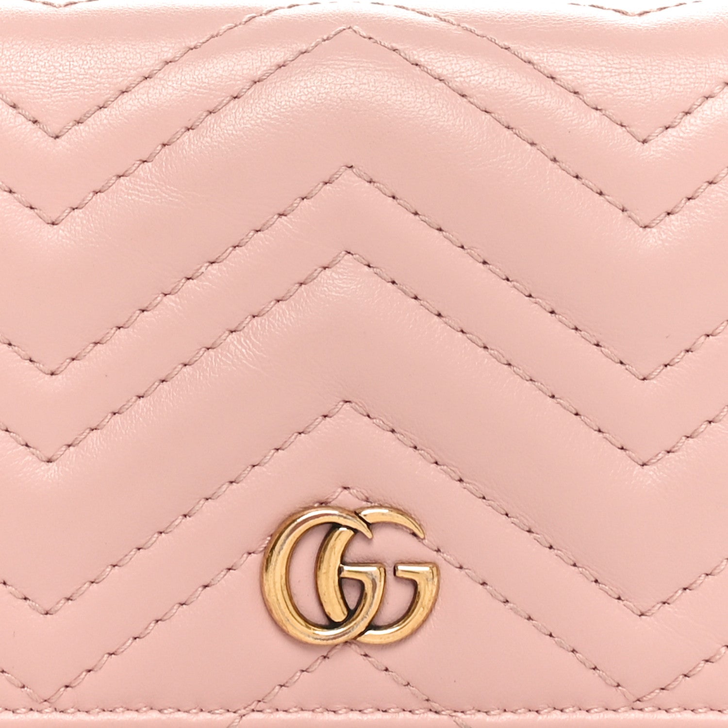 Gucci Calfskin Matelasse GG Marmont Card Case Wallet Perfect Pink 8 of 10