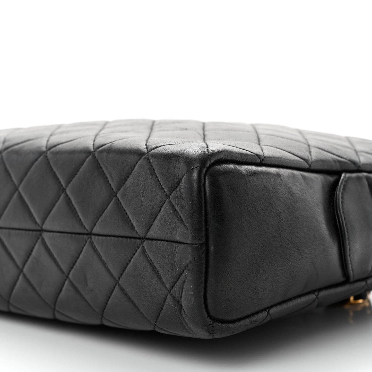 Lambskin Quilted Shoulder Bag Black